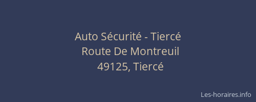 Auto Sécurité - Tiercé