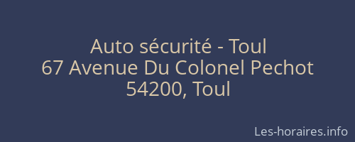 Auto sécurité - Toul