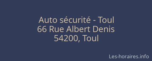 Auto sécurité - Toul