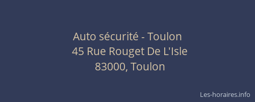 Auto sécurité - Toulon