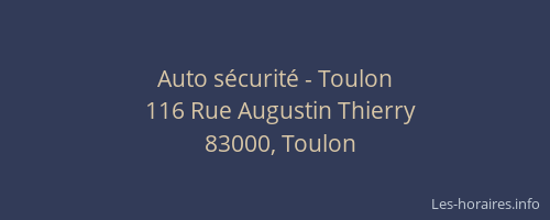 Auto sécurité - Toulon