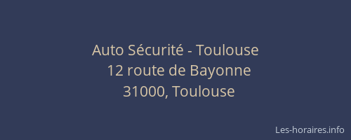 Auto Sécurité - Toulouse