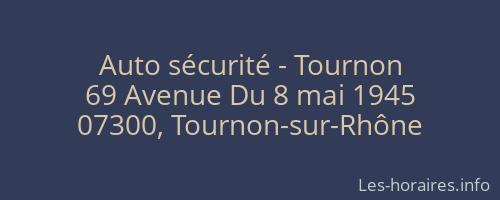 Auto sécurité - Tournon