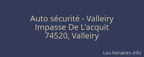 Auto sécurité - Valleiry