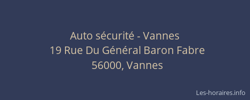 Auto sécurité - Vannes