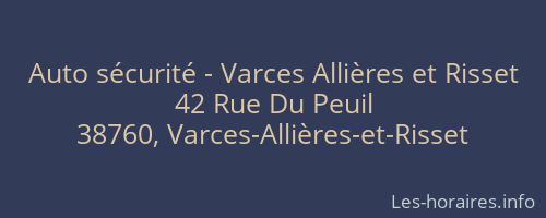 Auto sécurité - Varces Allières et Risset