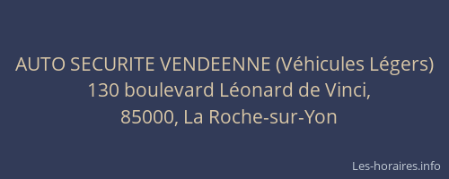 AUTO SECURITE VENDEENNE (Véhicules Légers)