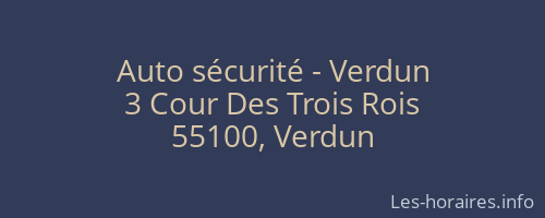 Auto sécurité - Verdun