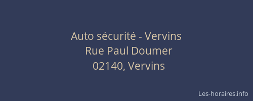 Auto sécurité - Vervins