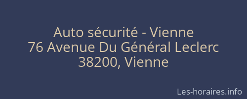Auto sécurité - Vienne