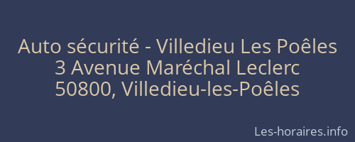 Auto sécurité - Villedieu Les Poêles