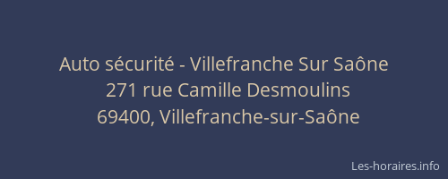 Auto sécurité - Villefranche Sur Saône