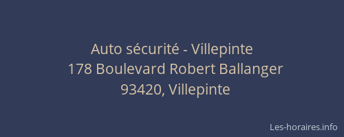 Auto sécurité - Villepinte