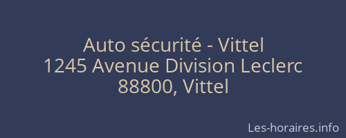 Auto sécurité - Vittel
