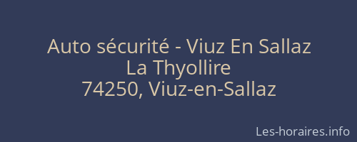 Auto sécurité - Viuz En Sallaz