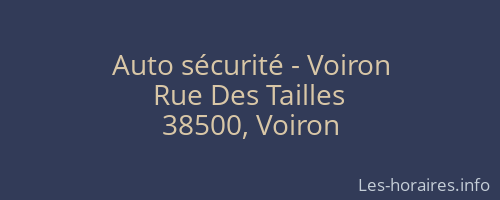 Auto sécurité - Voiron