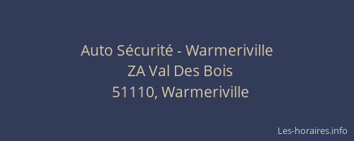 Auto Sécurité - Warmeriville