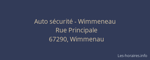 Auto sécurité - Wimmeneau