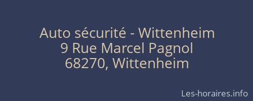 Auto sécurité - Wittenheim