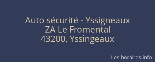 Auto sécurité - Yssigneaux