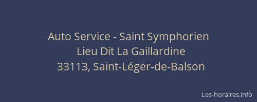 Auto Service - Saint Symphorien