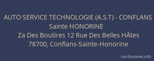 AUTO SERVICE TECHNOLOGIE (A.S.T) - CONFLANS Sainte HONORINE