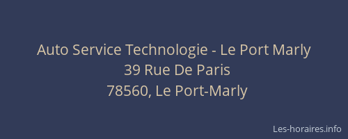 Auto Service Technologie - Le Port Marly