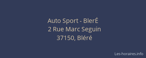 Auto Sport - Bler&Eacute;