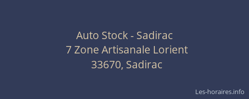 Auto Stock - Sadirac