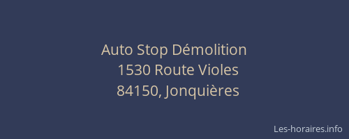 Auto Stop Démolition
