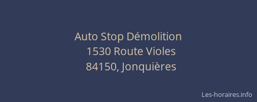 Auto Stop D&eacute;molition