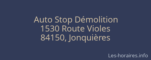 Auto Stop Démolition