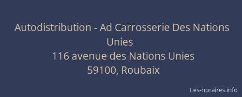 Autodistribution - Ad Carrosserie Des Nations Unies