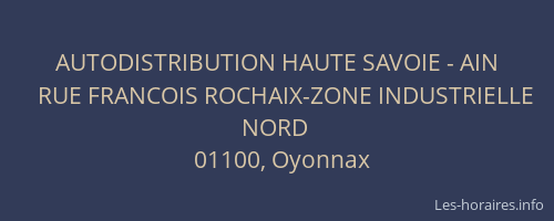 AUTODISTRIBUTION HAUTE SAVOIE - AIN