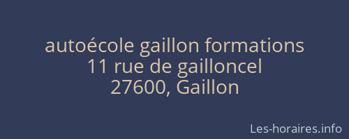 auto&eacute;cole gaillon formations
