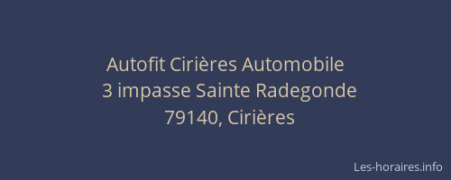 Autofit Ciri&egrave;res Automobile