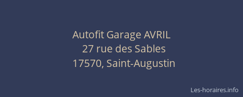Autofit Garage AVRIL