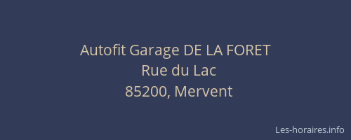 Autofit Garage DE LA FORET