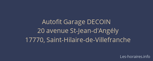 Autofit Garage DECOIN