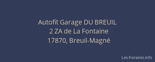 Autofit Garage DU BREUIL