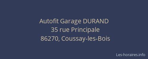 Autofit Garage DURAND