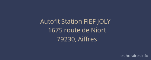 Autofit Station FIEF JOLY