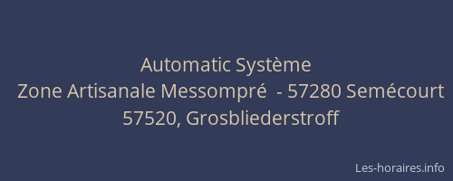 Automatic Syst&egrave;me