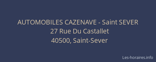AUTOMOBILES CAZENAVE - Saint SEVER