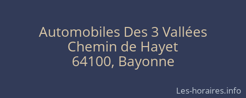 Automobiles Des 3 Vallées