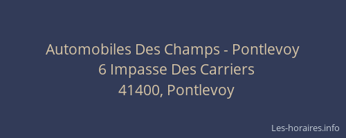 Automobiles Des Champs - Pontlevoy