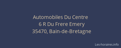 Automobiles Du Centre