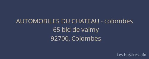 AUTOMOBILES DU CHATEAU - colombes