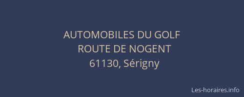 AUTOMOBILES DU GOLF