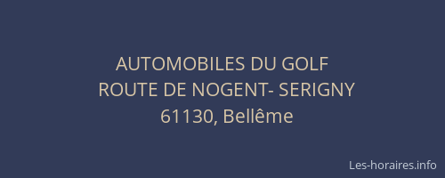 AUTOMOBILES DU GOLF